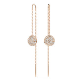 Sublima drop earrings, White, Rose gold-tone plated